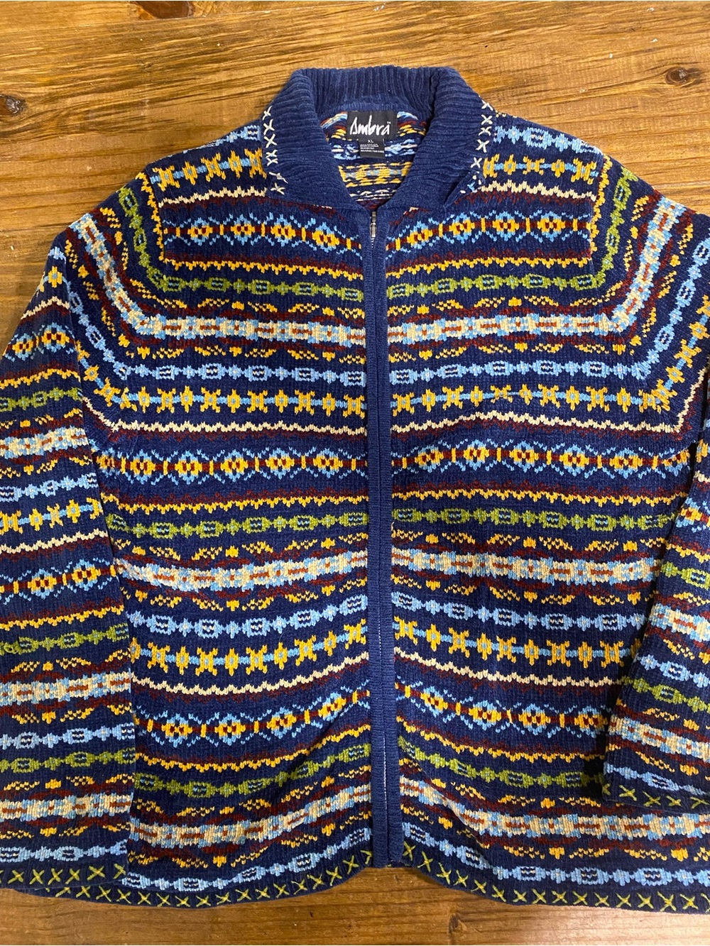 Vintage Ambra Women Full Zip Sweater Cardigan Cottagecore Grannycore Size XL